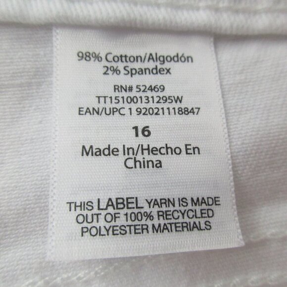 Time and Tru Jean Shorts Womens 16 White Denim Comfort‎ Fit Button Fly Outdoor - Picture 4 of 8